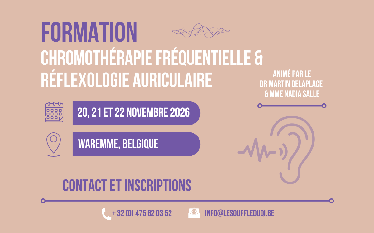 Lire la suite à propos de l’article Formation chromothérapie fréquentielle & réflexologie auriculaire