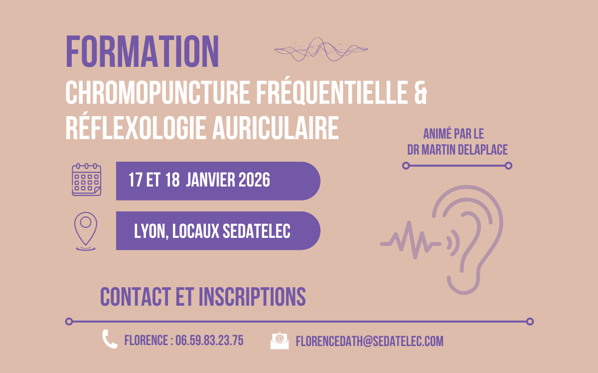 Lire la suite à propos de l’article Formation chromopuncture fréquentielle & réflexologie auriculaire