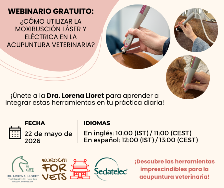 Descubre cómo utilizar la terapia con láser y la moxibustión eléctrica en la acupuntura veterinaria a través de casos clínicos reales. Participa en este taller online gratuito con la Dra. Lorena Lloret. Fecha: 22 de mayo