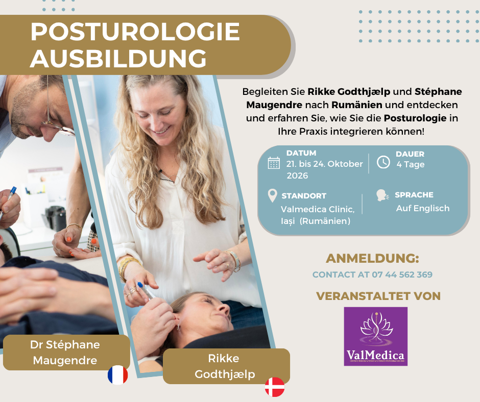 Englischsprachige Fortbildung im Bereich Posturologie, veranstaltet vom GMI Institute in Iași, Rumänien, vom 21. bis 24. Oktober 2026. Programm, Referent und Anmeldedetails.