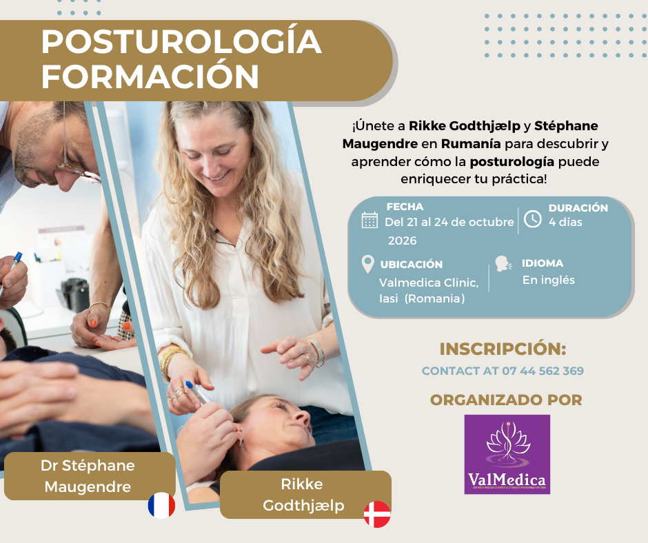 Curso de formación en posturología impartido en inglés, organizado por el GMI Institute en Iași (Rumanía), del 21 al 24 de octubre de 2026. Programa, ponente y detalles de la inscripción.